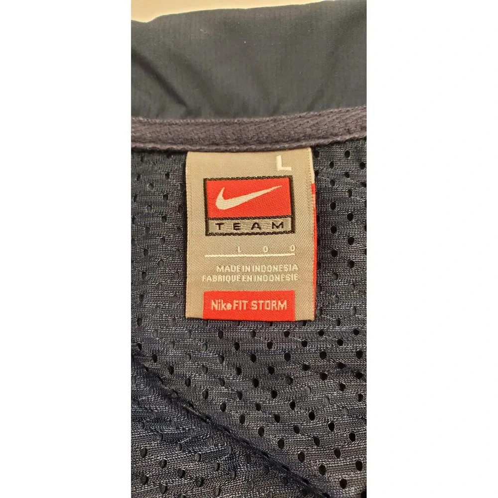 Nike Mens Windbreaker Jacket Navy Blue White Full Zip Swoosh 227012-420‎ Large